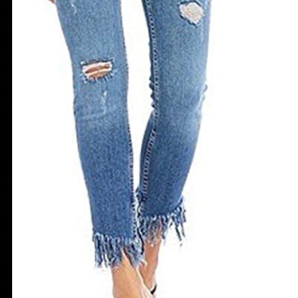 free people fringe end distressed jeans